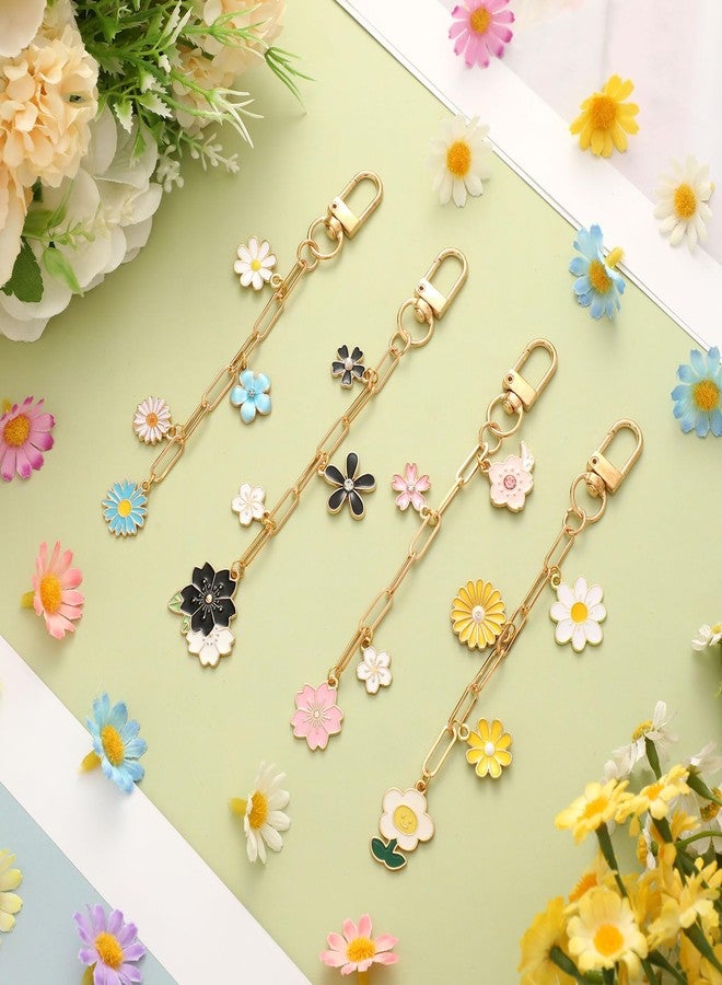 Tondiamo 286 Pieces DIY Keychain Making Kit Charm Jewelry Chain Making Crafts with 120 Charms 20 Keychain Clips 120 Jump Rings 25 Extender Chain and Plier for Women Bag Gift(Flower) - Image 3