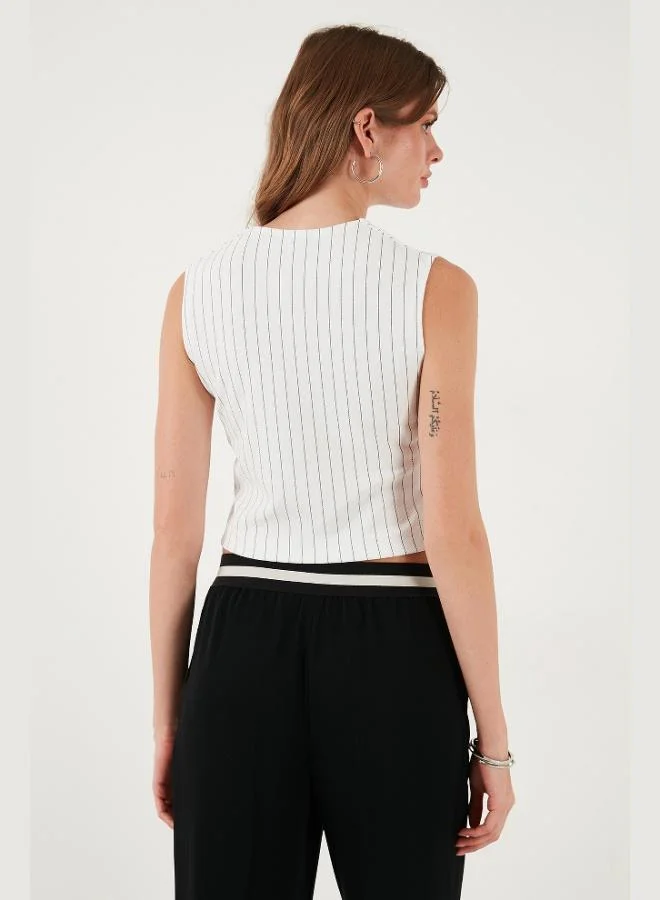 Lela  Lela Stretch Fitted Fit V-Neck Buttoned Vest Women's VEST 5865971 for Women | Best Price UAE