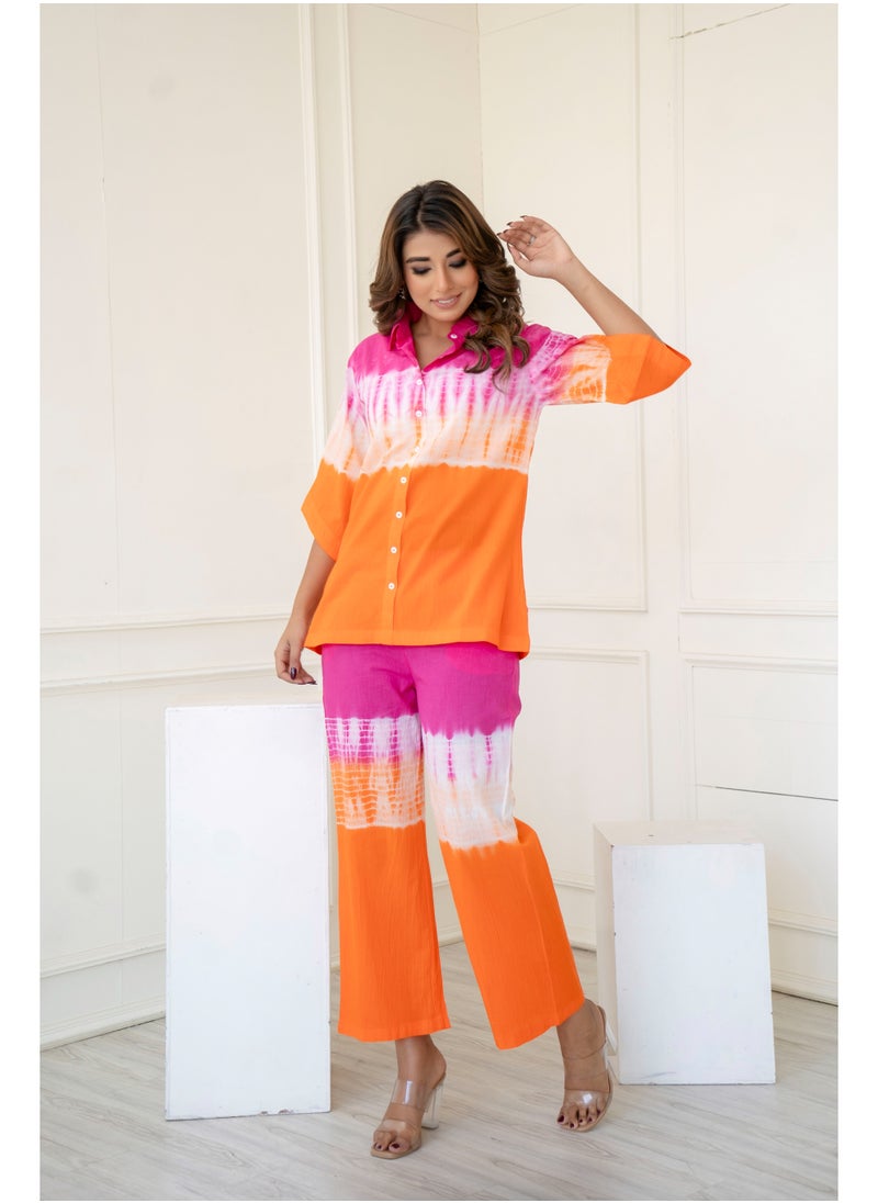 Generic Jenifry Indian Women Cotton Shibori Printed Co-ord Set  - Image 4