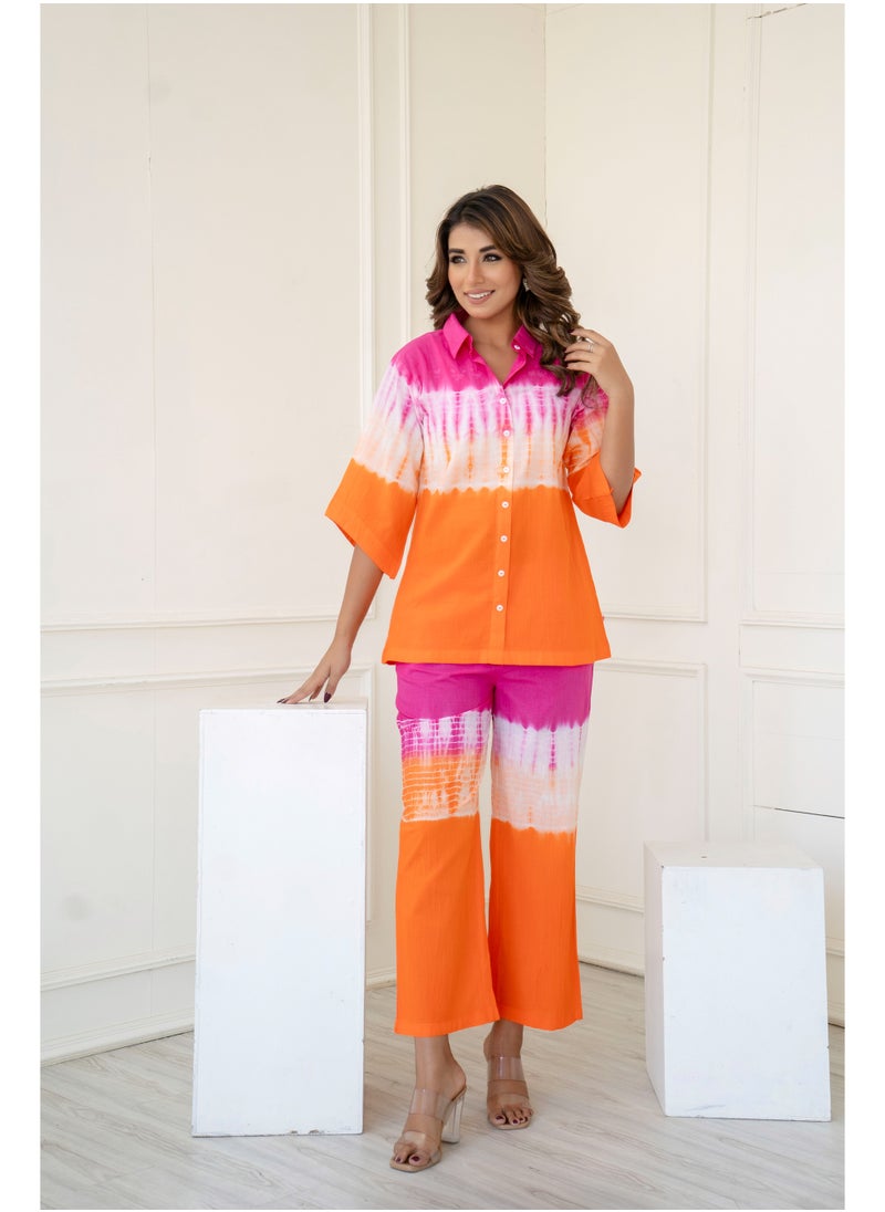 Generic Jenifry Indian Women Cotton Shibori Printed Co-ord Set  - Image 3