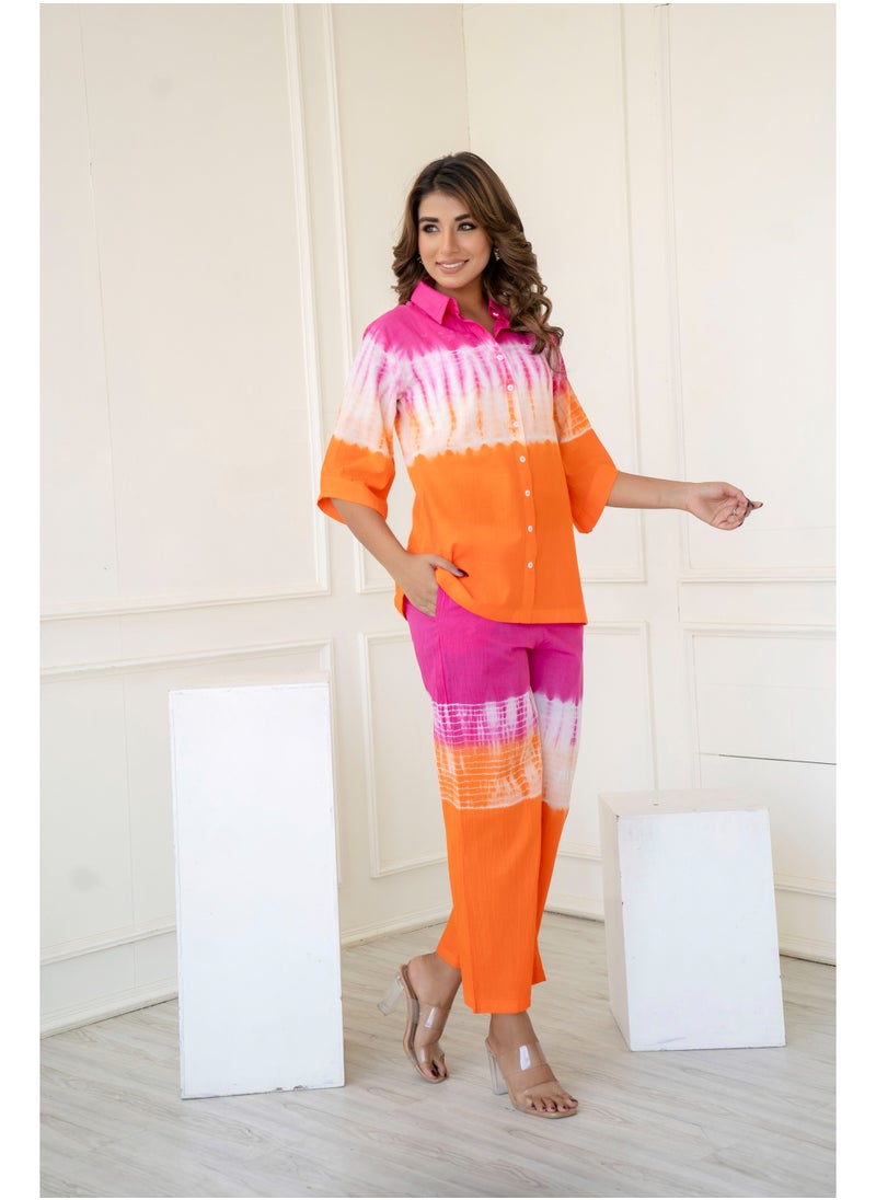 Generic Jenifry Indian Women Cotton Shibori Printed Co-ord Set  - Image 5