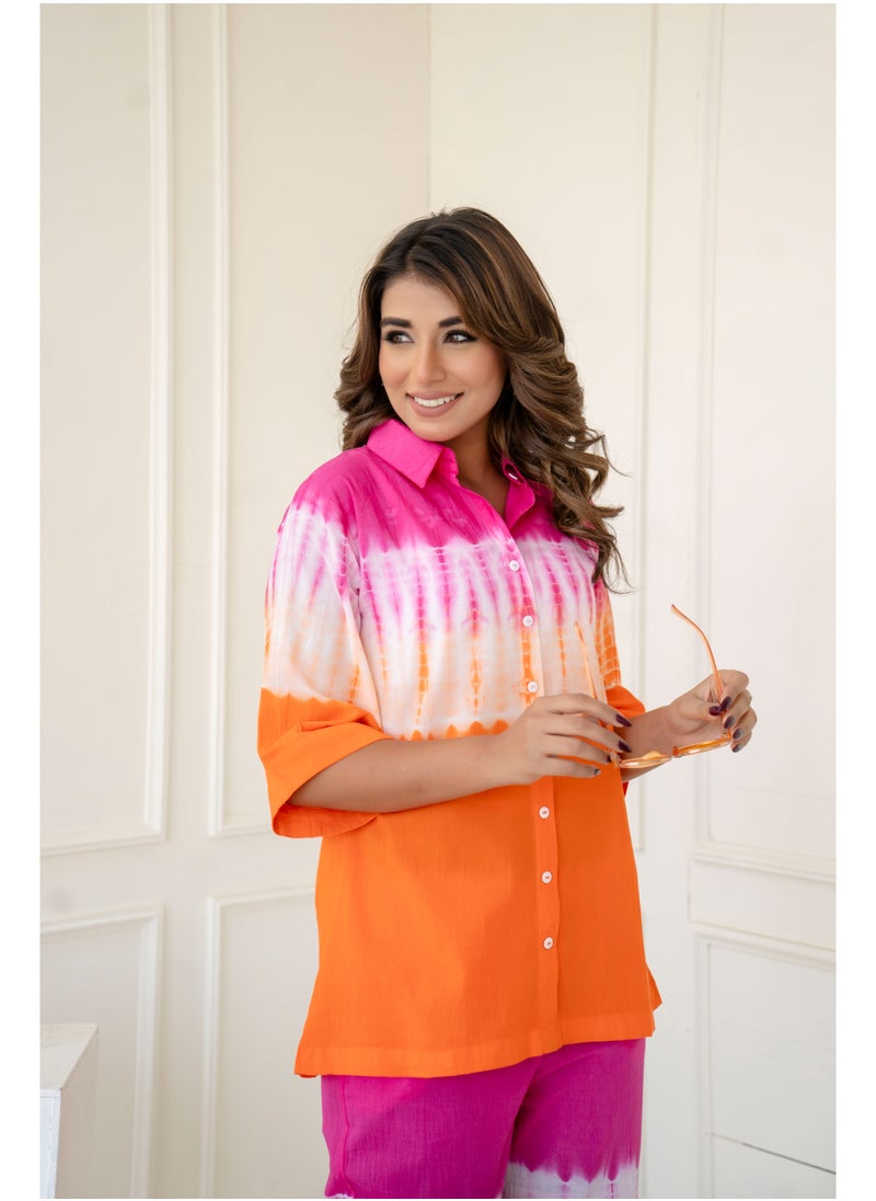 Generic Jenifry Indian Women Cotton Shibori Printed Co-ord Set  - Image 2