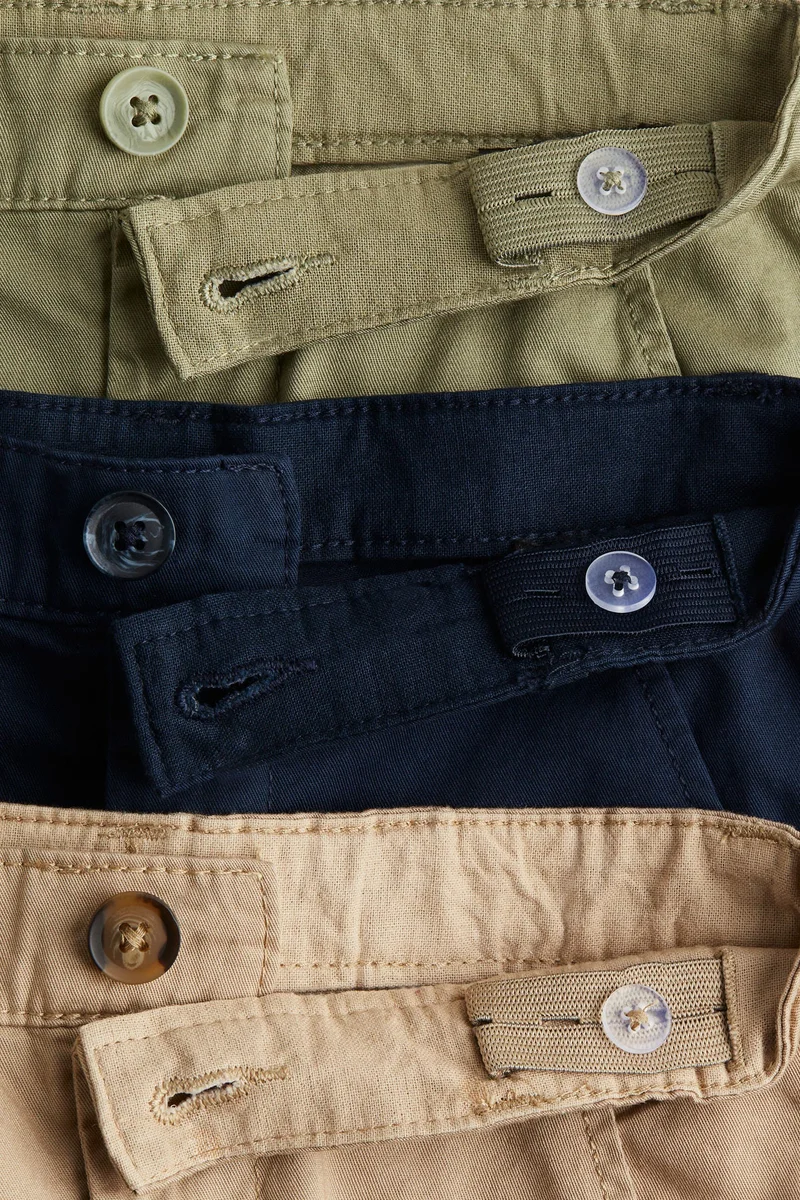 H&M 3-pack cotton twill chinos