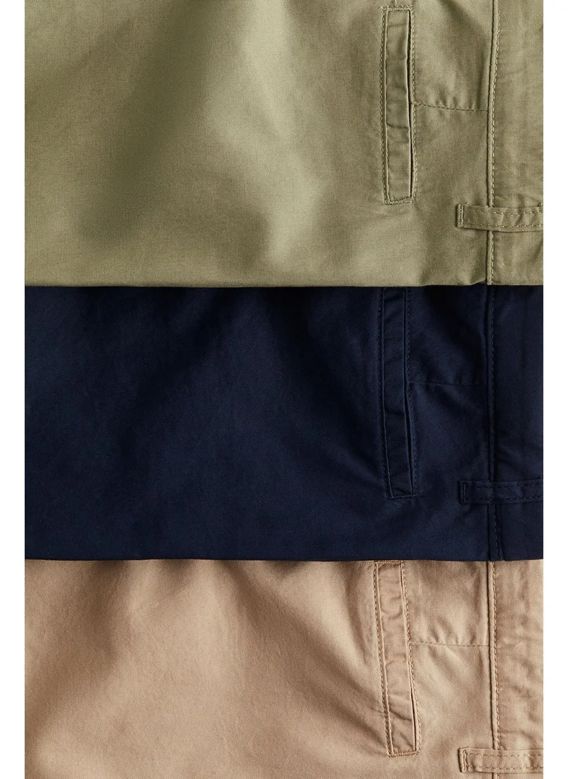H&M 3-pack cotton twill chinos