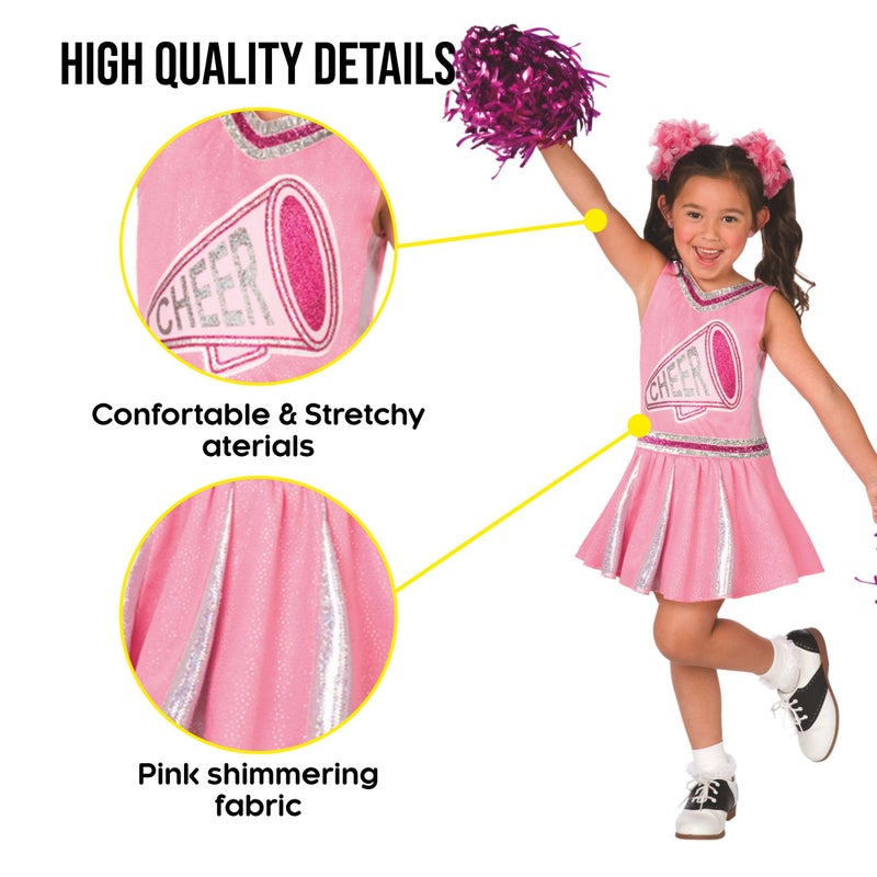 Morph Cheerleader Costume For Girls, Kids Cheerleader Outfit, Halloween Cheerleader Dress, Cheerleading Uniform, Small - Image 3