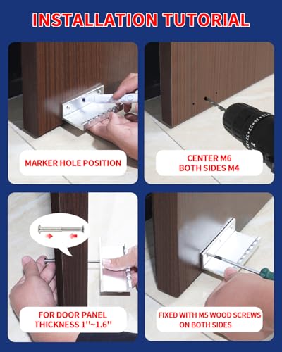 BaiNong Universal Model Touchless Foot Pulls for Fast Food Restaurant Doors Silvery 4'' Commercial Touchless Hands Free Door Opener Tools for Coffee Shop,Office,Restroom,Bathroom Doors (1, FH03-Silvery) - Image 2
