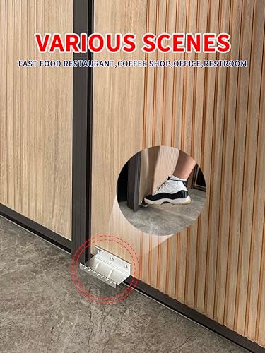 BaiNong Universal Model Touchless Foot Pulls for Fast Food Restaurant Doors Silvery 4'' Commercial Touchless Hands Free Door Opener Tools for Coffee Shop,Office,Restroom,Bathroom Doors (1, FH03-Silvery) - Image 4
