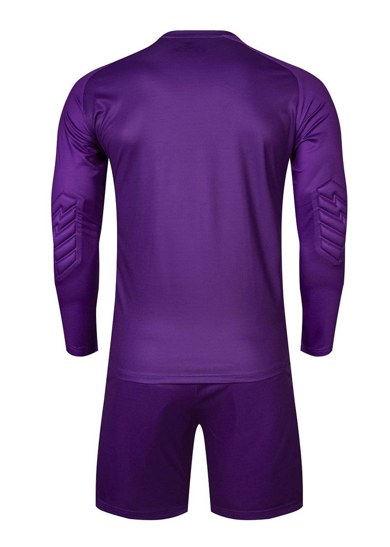 KELME Soccer Goalkeeper Jersey Pro Set Uniform - Padded Goalkeeper Shirt Shorts Socks - Men's Goalie Jersey Adults Kids (Purple, Kids 12) - Image 3