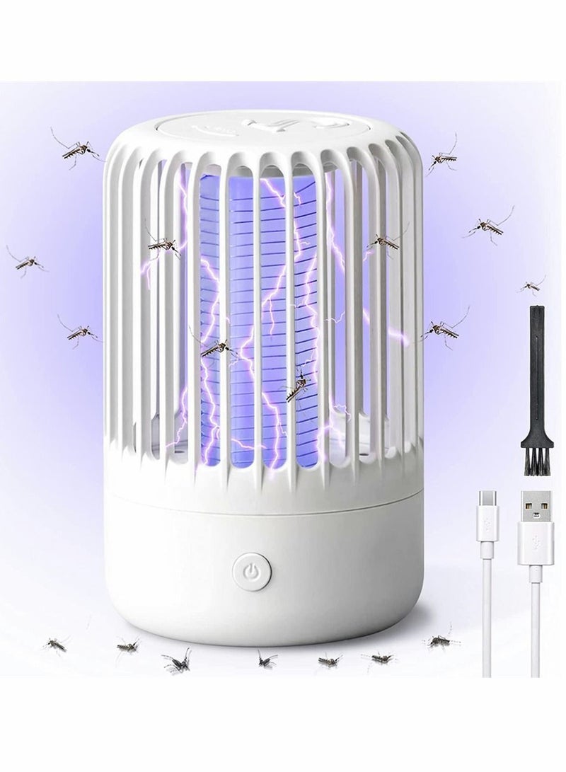 SYOSI Bug Zapper for Indoor and Outdoor, Portable USB Electronic Rechargeable Mosquito Fly Killer Lamp, Pest Control Insect Fly Trap, Insect Killer for Home, Kitchen, Backyard, Camping (White) - Image 1