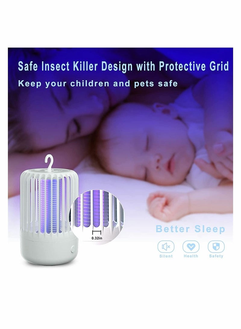 SYOSI Bug Zapper for Indoor and Outdoor, Portable USB Electronic Rechargeable Mosquito Fly Killer Lamp, Pest Control Insect Fly Trap, Insect Killer for Home, Kitchen, Backyard, Camping (White) - Image 5