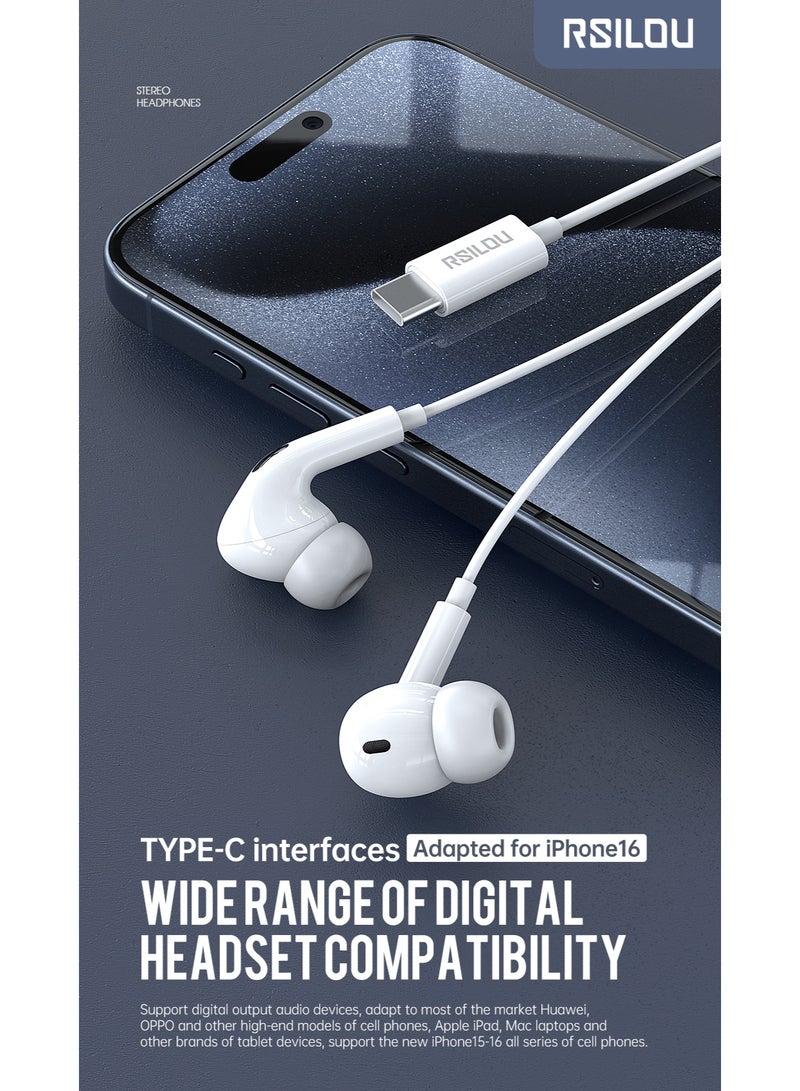 rsilou RSILOU Wired Earphones - 10MM Oversized Driver - Type C connector - Image 3
