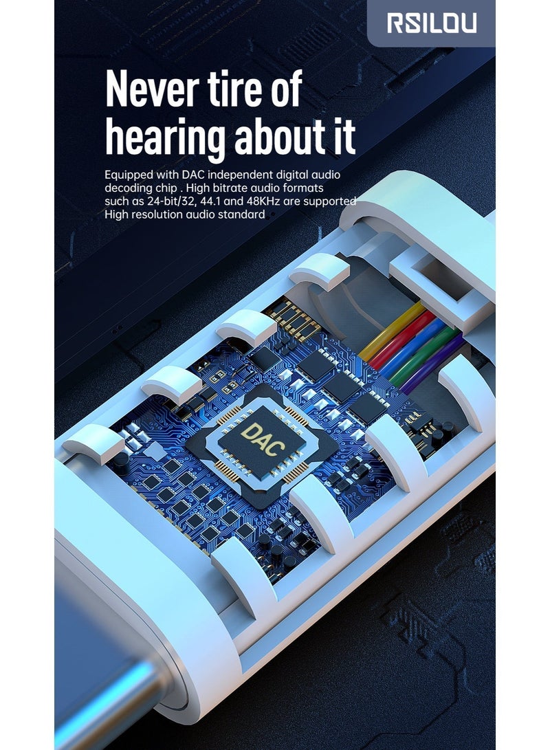 RSILOU-R3501 Wired Earphones Type-C – 10MM Dynamic Driver, Noise Isolation, Built-in Microphone, Compatible with Type-C Devices (Smartphones, iPads, MacBooks & Tablets) - Image 3