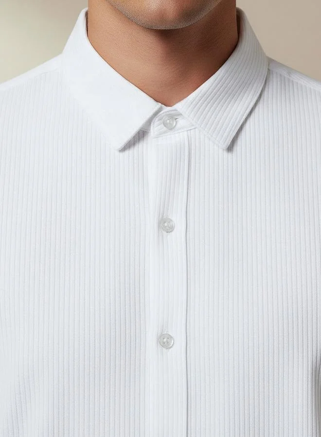 Splash FAV Men Collared Textured Short Sleeve Shirt