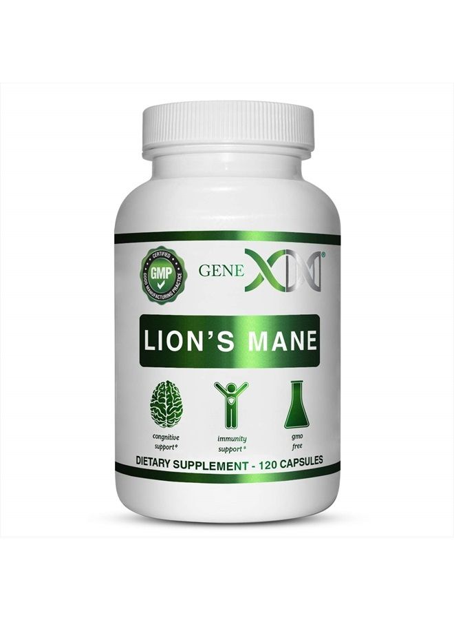 Genex Formulas Genex Lions Mane Supplement for Brain Boosting, Mental Clarity, Focus, Natural Energy - Nootropics Brain Support Supplement with 100% Lions Mane Extract, 1000mg/serving - (60 Capsule) - Image 1