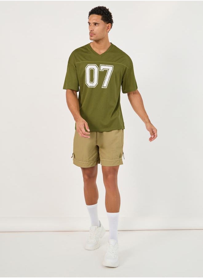 Styli - Varsity Print Stretch Oversized T-Shirt with Seam Detail - Image 1
