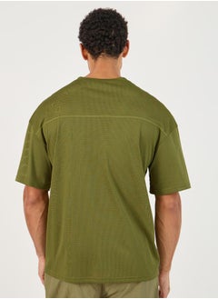 Styli Varsity Print Stretch Oversized T-Shirt with Seam Detail  - Image 4