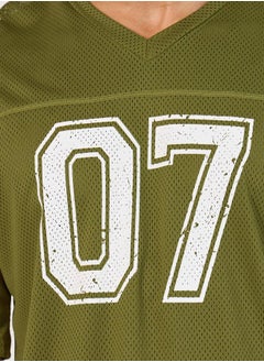 Styli Varsity Print Stretch Oversized T-Shirt with Seam Detail  - Image 3