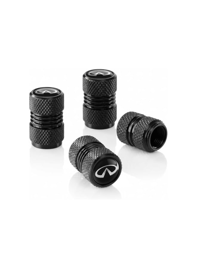 S-TOP Tire Valve Stem Caps Compatible with Infiniti Series Car Wheel Air caps Metal Valve Stem Caps Decoration Accessories 4 Pcs Black - Image 2