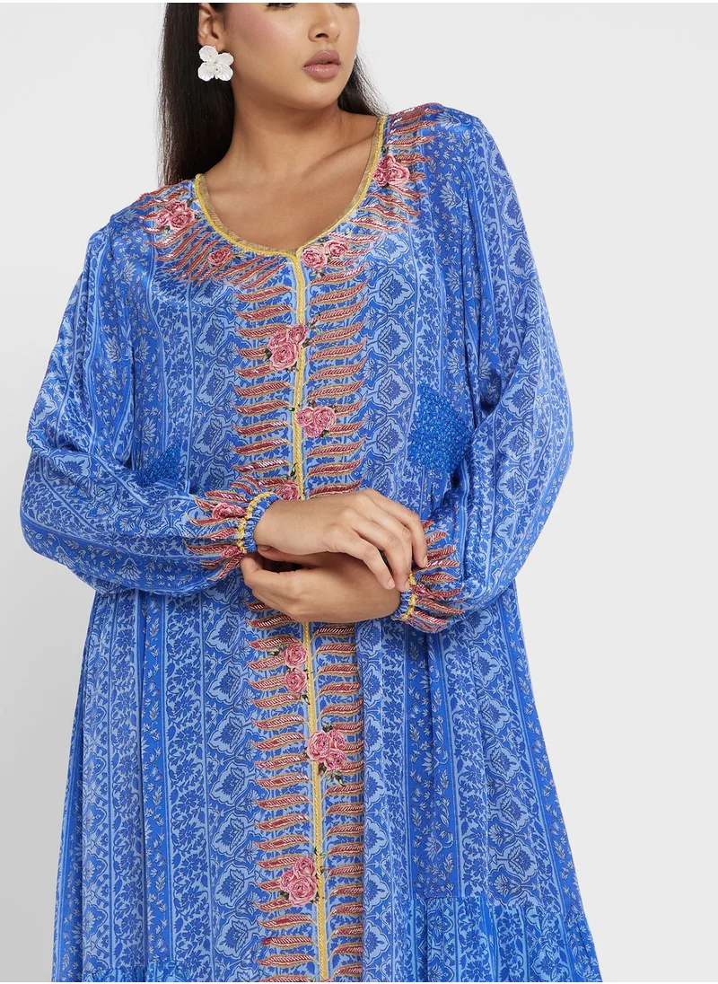 كشخة Printed Elastic Waist Jalabiya