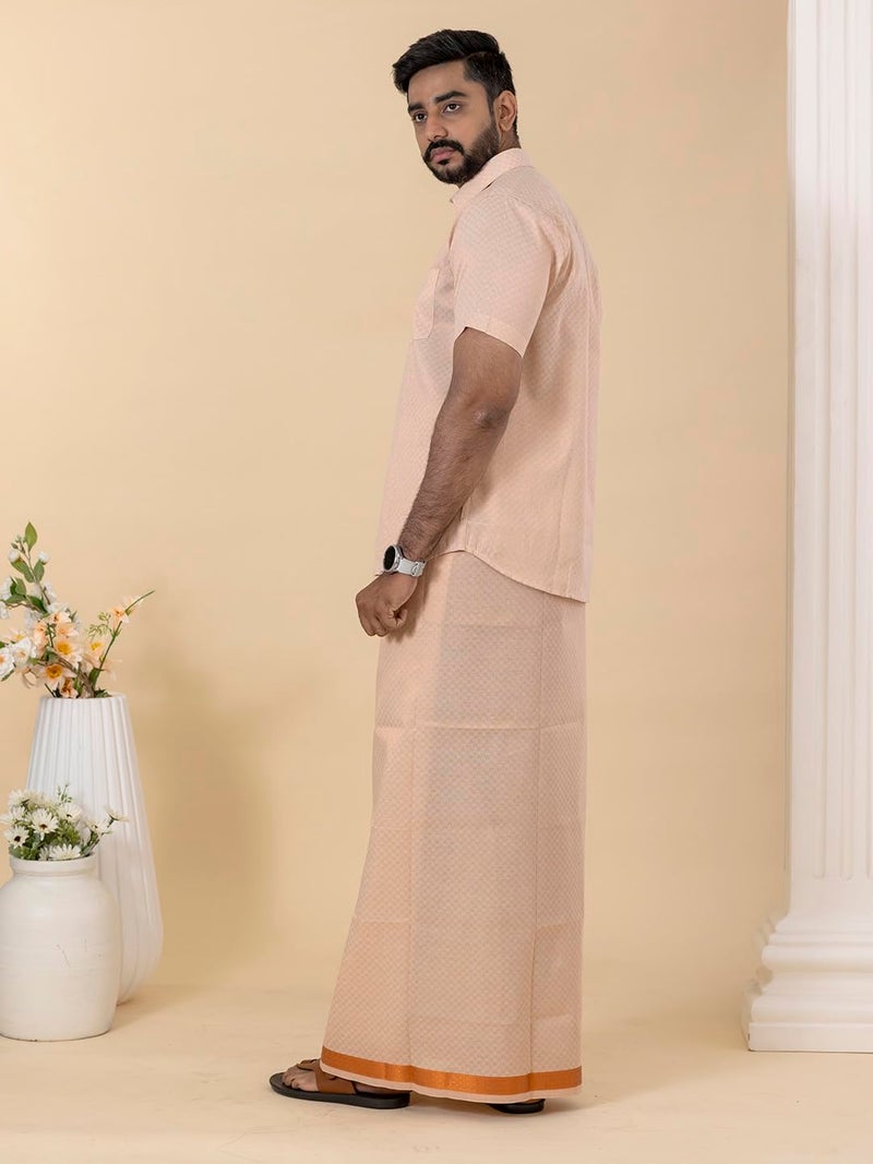 RAMRAJ COTTON طقم قميص ودهوتي من رامراج كوتون للرجال | مثالي للمناسبات الاحتفالية والزفاف - Image 5