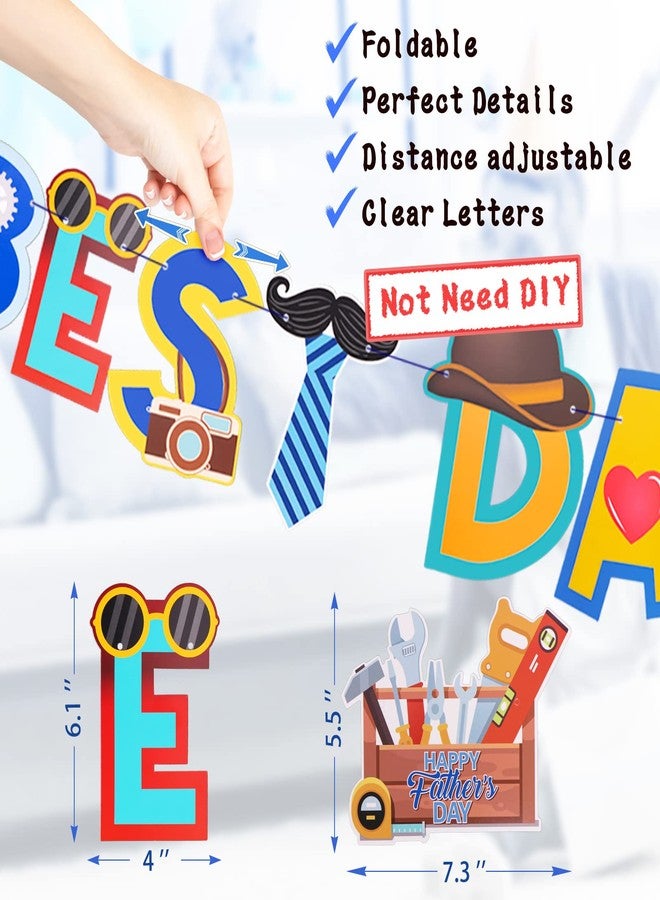 EPDPLAY 60 PCS Happy Father's Day Balloons Decorations Kit, Fathers Day Decorations with Best Dad Banner Cake Topper Balloons Hanging Swirls for Father's Birthday Party Decor, Fathers Day Party Supplies - Image 4