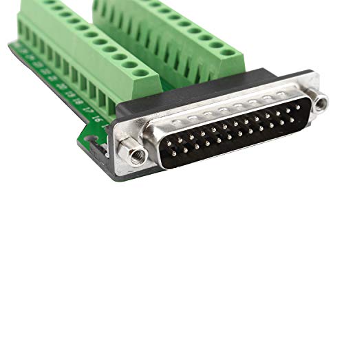 Futheda D-sub DB25 - G2 Male Port Breakout Board Connector Plug 25-pin 2-Row Male Port Solderless PCB Board RS232 to Terminal Signal Block Adapter with Thumb Screws - Image 3