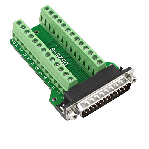 Futheda D-sub DB25 - G2 Male Port Breakout Board Connector Plug 25-pin 2-Row Male Port Solderless PCB Board RS232 to Terminal Signal Block Adapter with Thumb Screws - Image 5