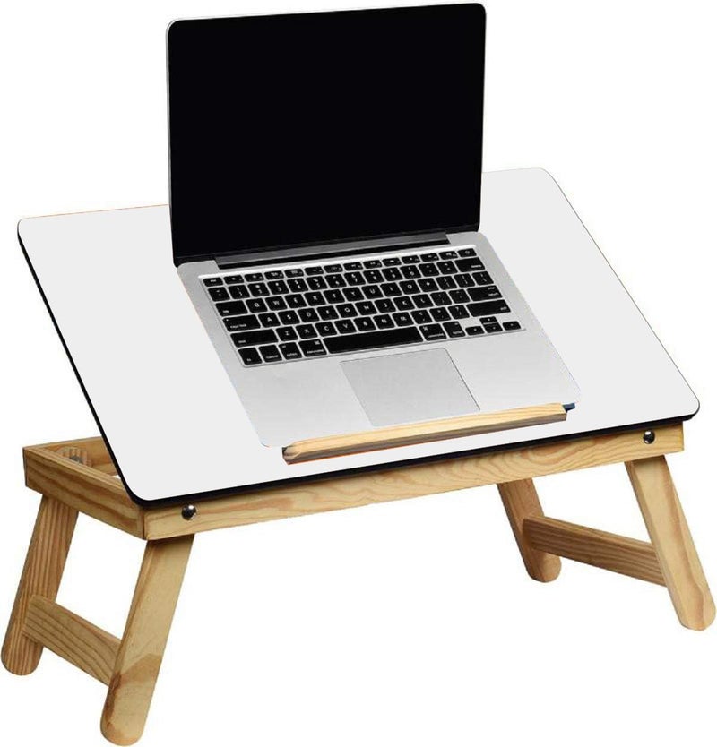 YAJNAS Portable Whiteboard Study Table Laptop Desk Height Adjustable | Premium Wooden 2 in 1 White Board & Study Table | Lap Bed Table for Kids & Adults | Home Office Online Classes Presentation - Image 4