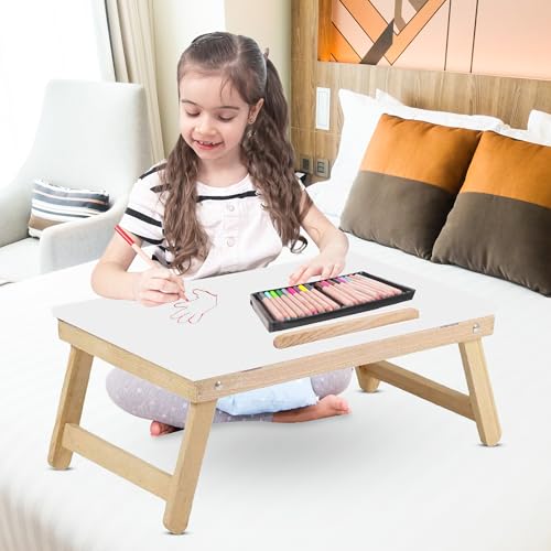 YAJNAS Portable Whiteboard Study Table Laptop Desk Height Adjustable | Premium Wooden 2 in 1 White Board & Study Table | Lap Bed Table for Kids & Adults | Home Office Online Classes Presentation - Image 3