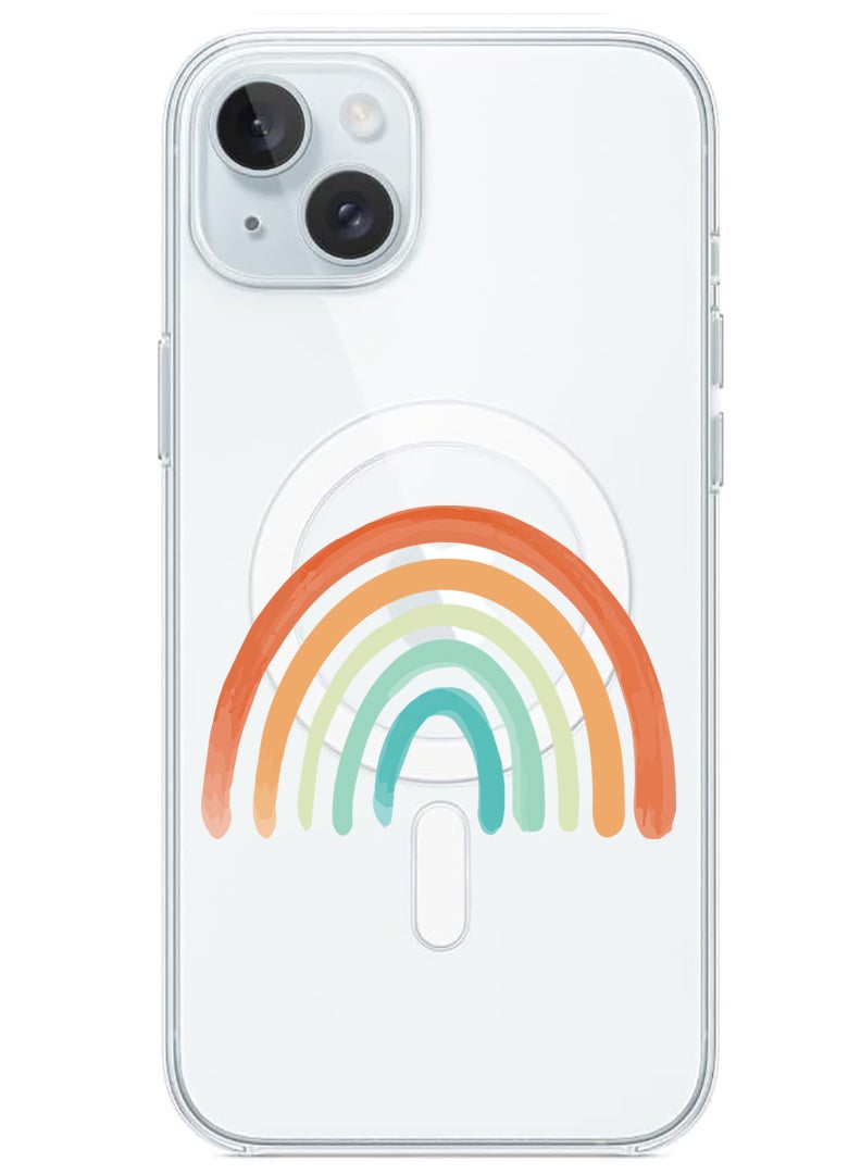 Theodor Magnetic Case for iPhone 15 6.1-inch Compatible with MagSafe Wireless Charging, Shockproof Phone Bumper Cover Rainbow - Image 1