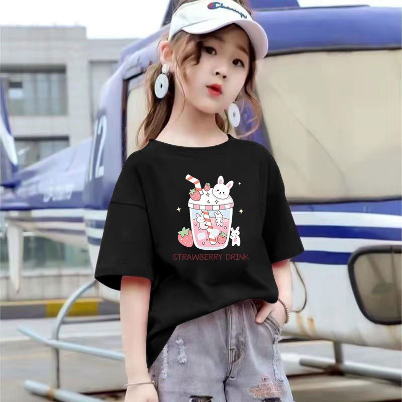 2149# Children'S Wear 100 Cotton Short-Sleeved T-Shirt 2025 Casual Children'S Casual All-Match Base Shirt Trendy - Image 4