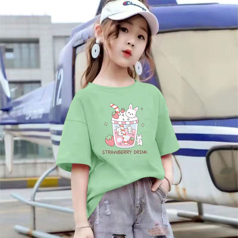 2149# Children'S Wear 100 Cotton Short-Sleeved T-Shirt 2025 Casual Children'S Casual All-Match Base Shirt Trendy - Image 1