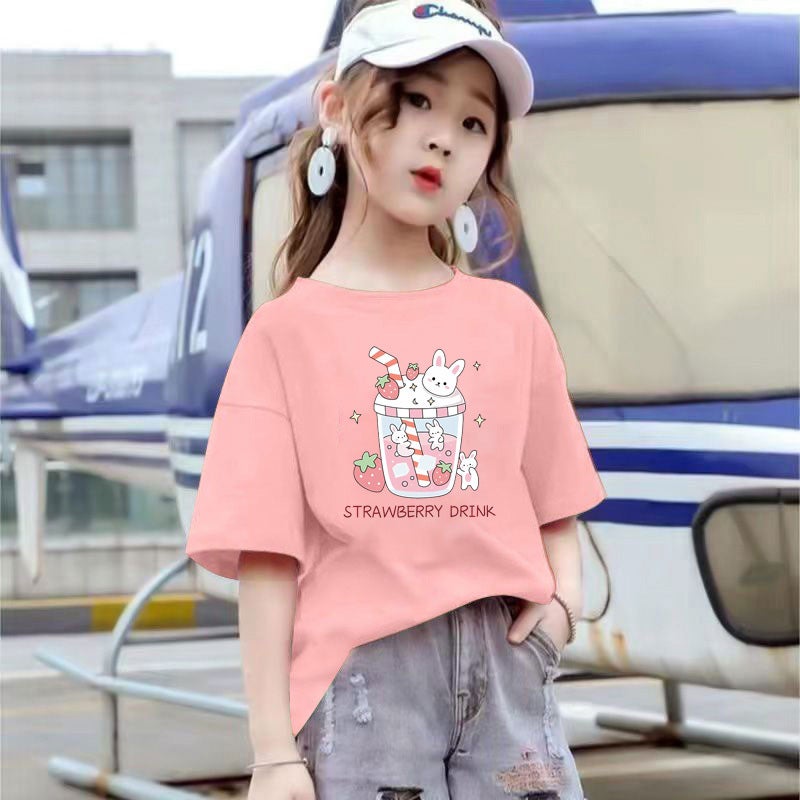 2149# Children'S Wear 100 Cotton Short-Sleeved T-Shirt 2025 Casual Children'S Casual All-Match Base Shirt Trendy - Image 2