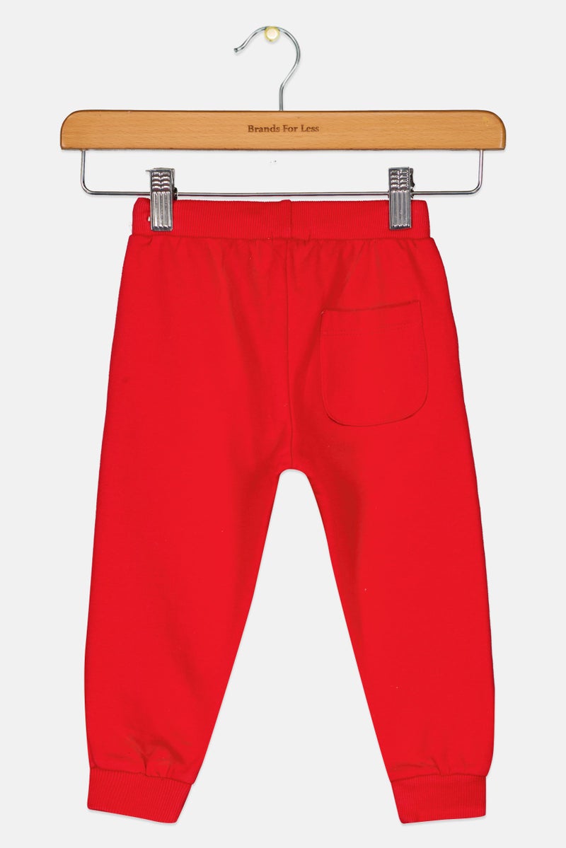 Overkids Toddlers Boy Drawstring Plain Jogger Pants, Red - Image 3