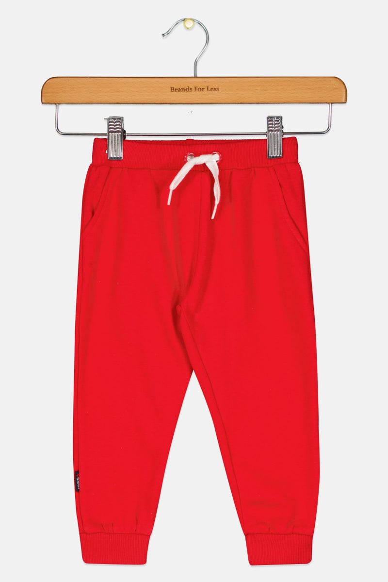 Overkids Toddlers Boy Drawstring Plain Jogger Pants, Red - Image 2