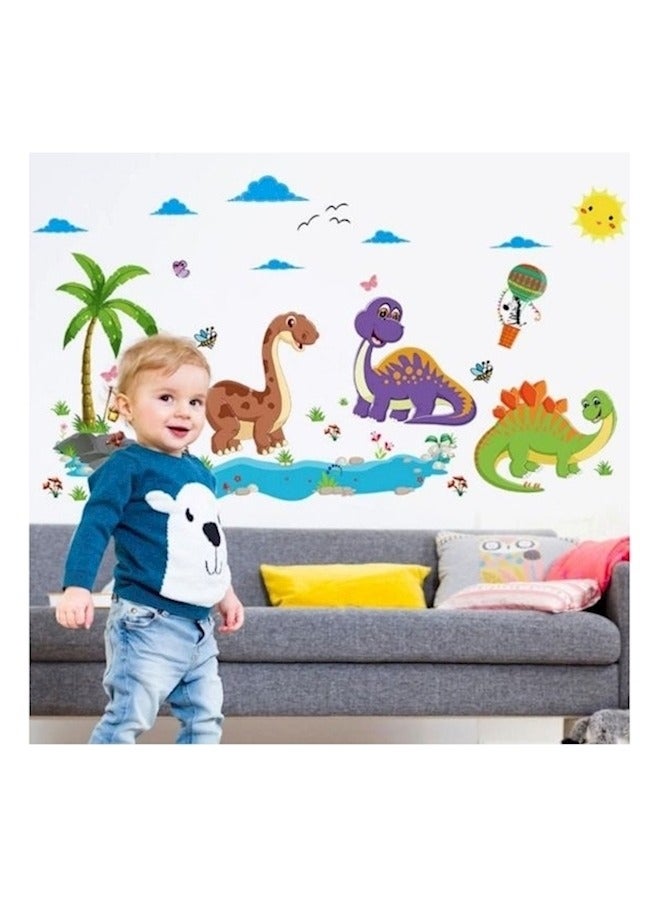 Dinosaur Wall Stickers Dinosaur Nursery Wall Decals Removable Woodland Dinosaur Wall Stickers Tropical Plants Stickers Cartoon Wall Decals Mountain Wall Decals Sticker Multicolour - Image 3