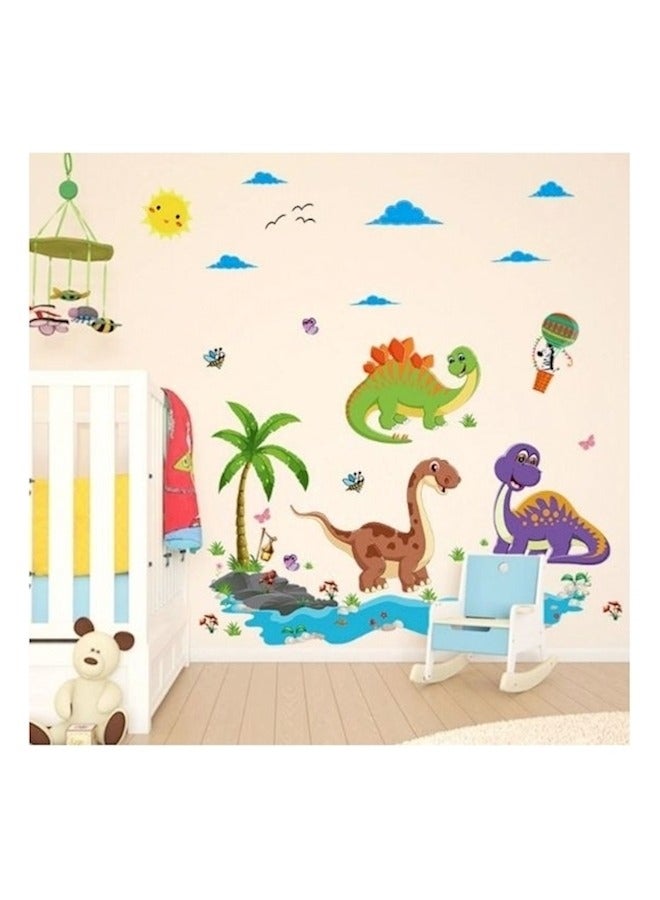 Dinosaur Wall Stickers Dinosaur Nursery Wall Decals Removable Woodland Dinosaur Wall Stickers Tropical Plants Stickers Cartoon Wall Decals Mountain Wall Decals Sticker Multicolour - Image 2
