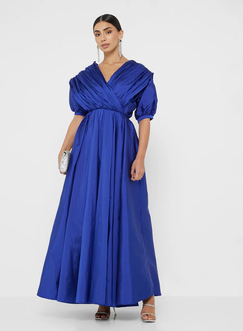 نمشي x Drape A-line Ball Gown With Puff Sleeves