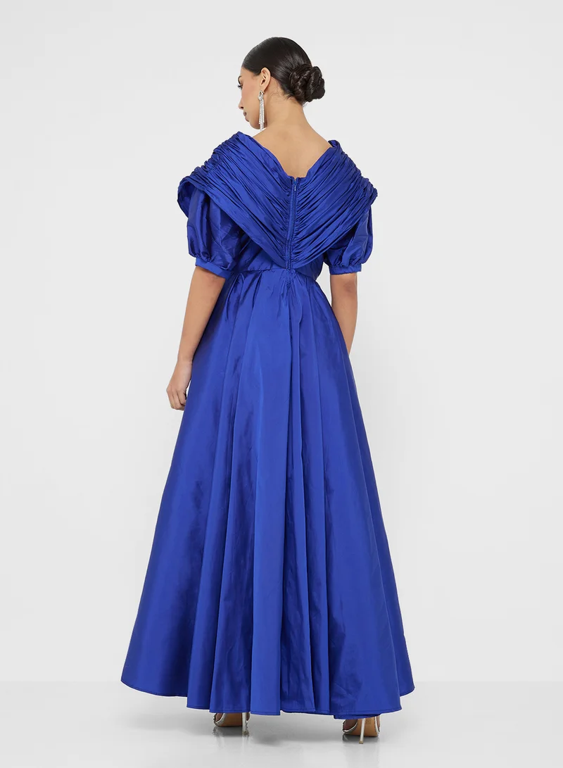 نمشي x Drape A-line Ball Gown With Puff Sleeves