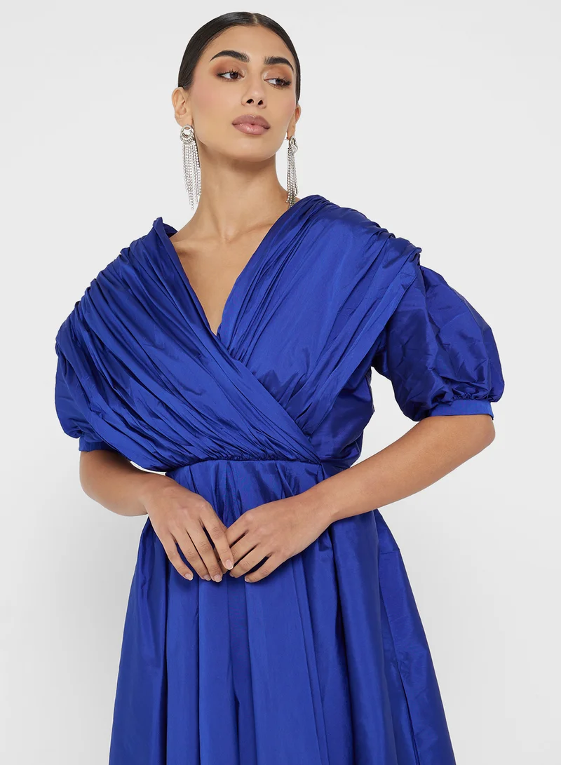 نمشي x Drape A-line Ball Gown With Puff Sleeves