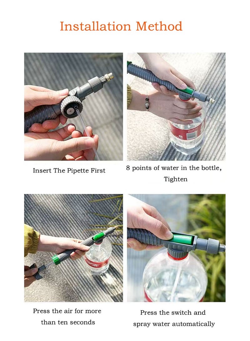 جيماتور سقي ضغط زجاجة الماء الماء يمكن رش زجاجة زجاجة الرأس بقضيب قضيب سقي يدوي زهرة سقي البخاخ - Image 5