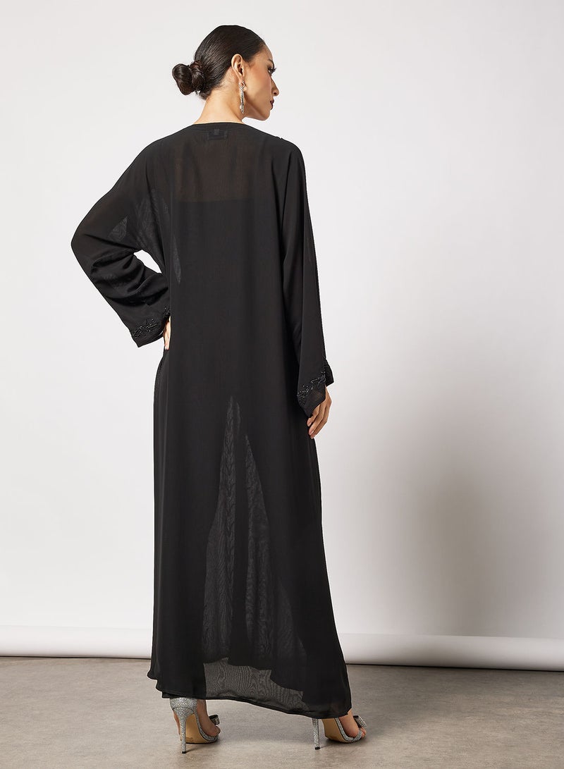 حياة عباية مزينة بقماش مخيط يدوياً - Image 2