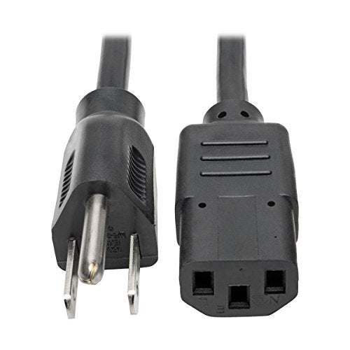 Tripp Lite كابل طاقة الكمبيوتر من تريپ لايت، 13A، 16AWG (NEMA 5-15P إلى IEC-320-C13) بطول 2 قدم (P006-002-13A) أسود - Image 1