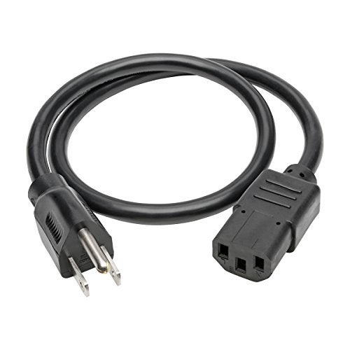 Tripp Lite كابل طاقة الكمبيوتر من تريپ لايت، 13A، 16AWG (NEMA 5-15P إلى IEC-320-C13) بطول 2 قدم (P006-002-13A) أسود - Image 2