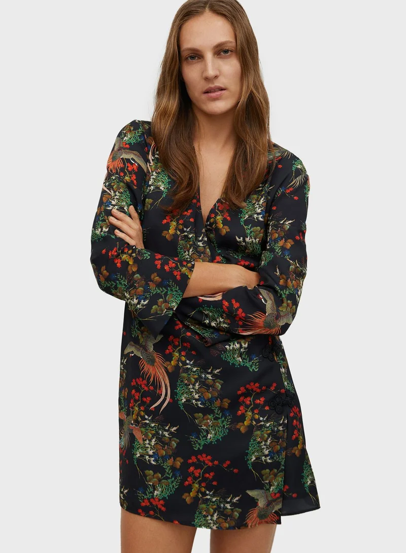 MANGO Floral Print Dress