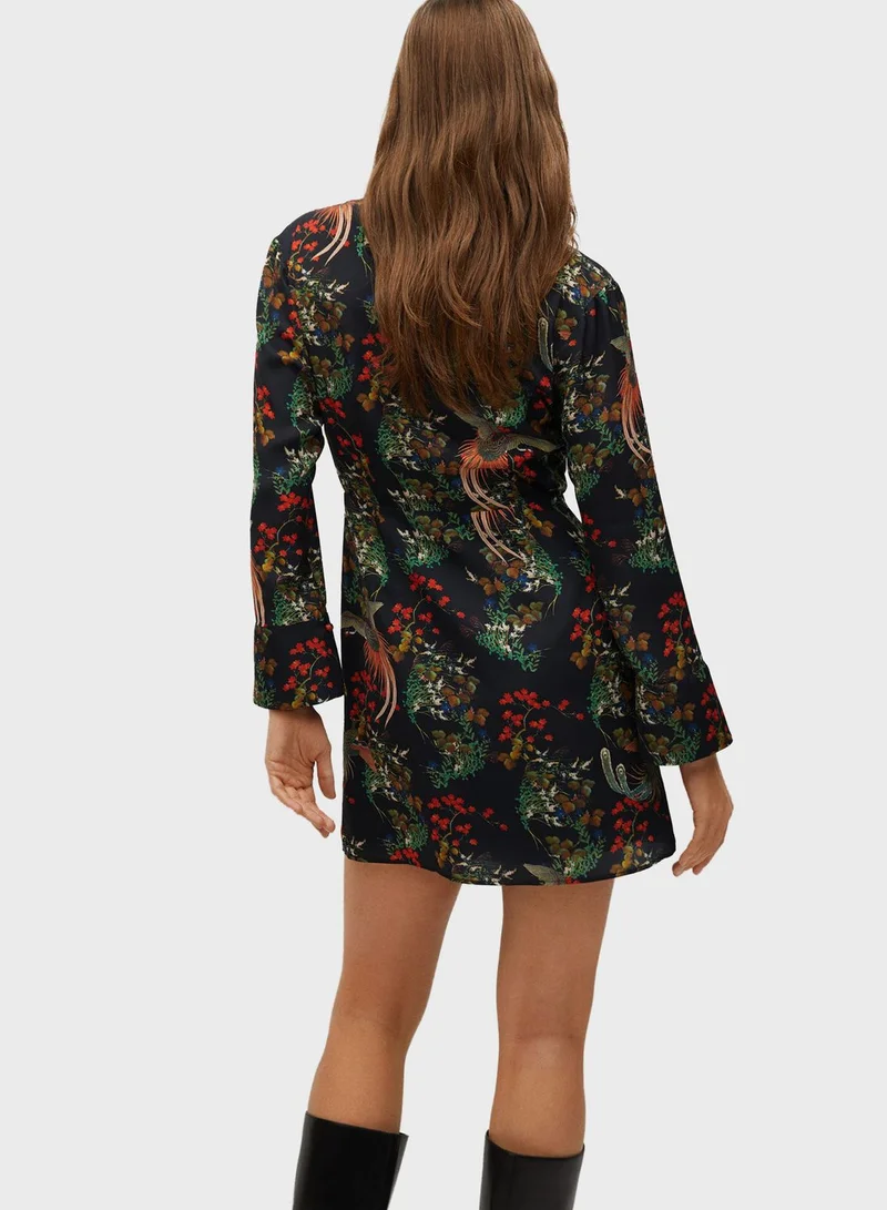 MANGO Floral Print Dress