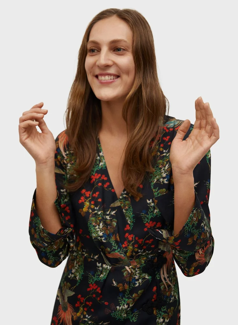 MANGO Floral Print Dress