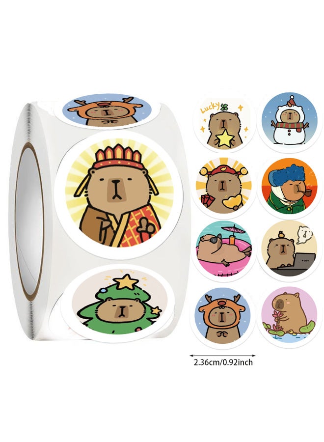 500 Sheets/roll Cartoon Roll Stickers Cute Reward Children Gift Stickers Decorative Adhesive Envelope Sealing Stickers