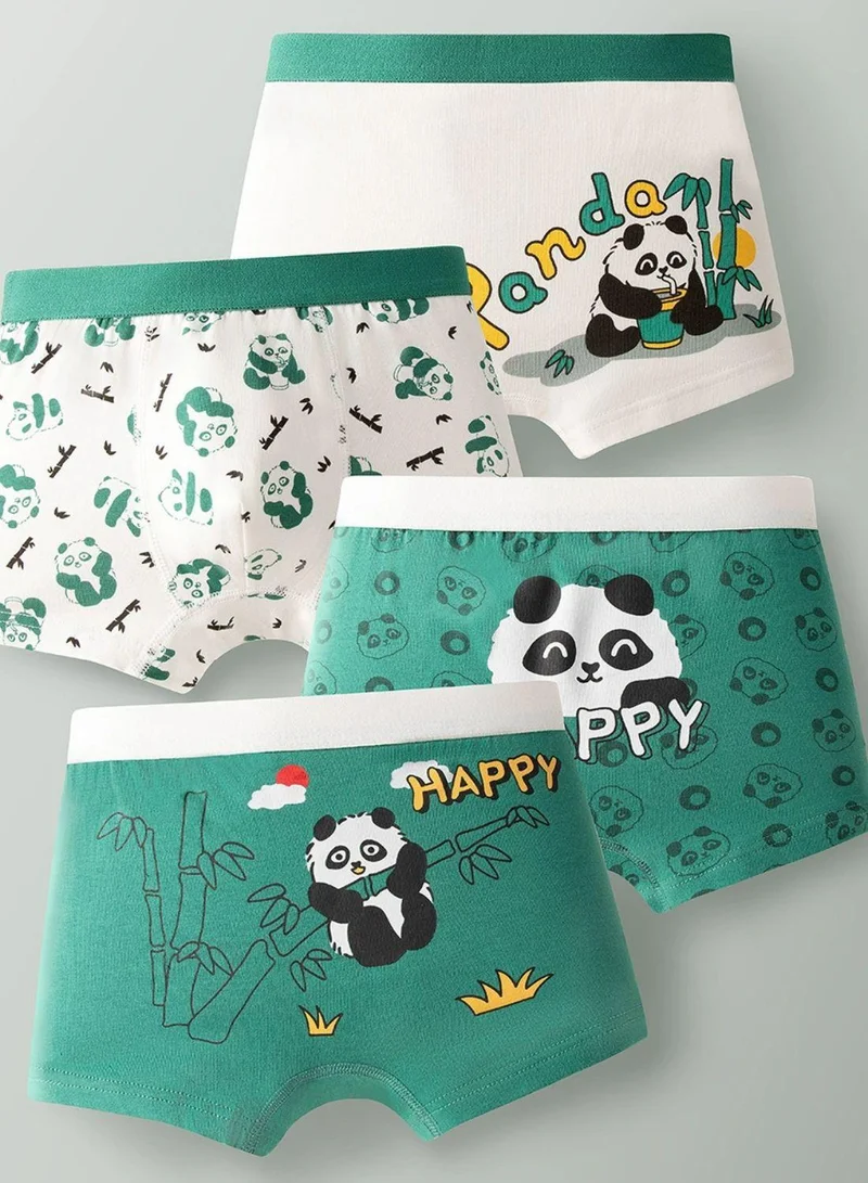 بيبي كلو Boys Cotton Panda Print Boxers Pack of 4