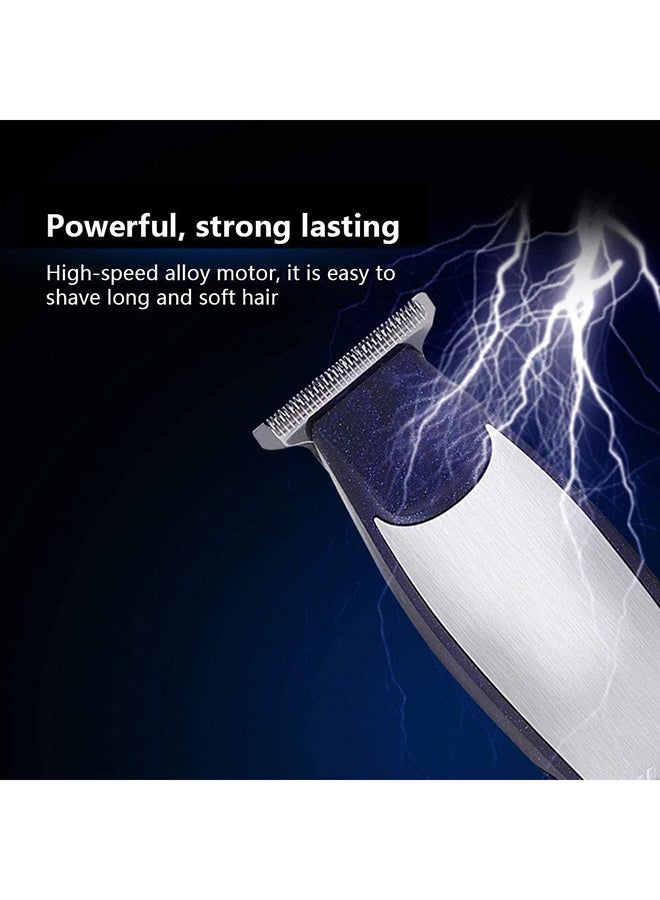 Kemei KM-5021 3 In 1 Rechargeable Trimmer & Clipper Blue/Silver 18.2 x 6 x 14cm - Image 2